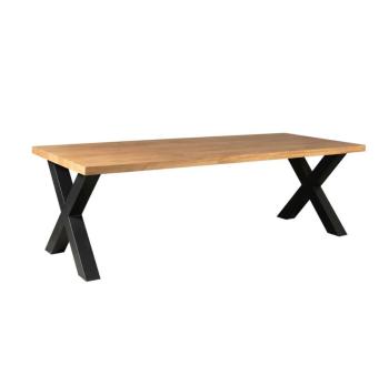 Mango eettafel 200 cm X poot detail blad