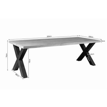 Mango eettafel 200 cm X poot