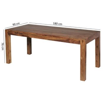 eetkamertafel sheesham hout 180 cm hoekpoten