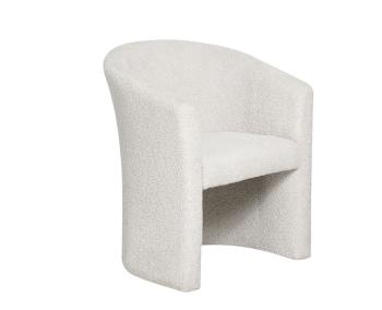fauteuil bouclé zand met kuipzitting
