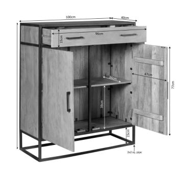 Half hoge opbergkast mangohout 115 cm