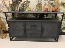 zwart mango dressoir 140 cm