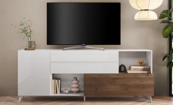 Dressoir hoogglans wit mercure eiken 241 cm