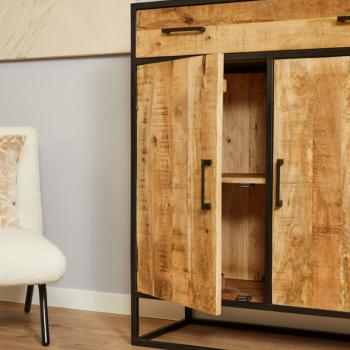 half hoge opbergkast mangohout 115 cm