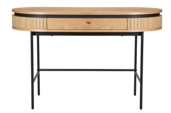 Ovaal bureau eiken 120 cm met lade