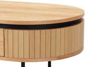 Ovaal bureau eiken 120 cm met lade