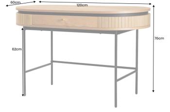 Ovaal bureau eiken 120 cm met lade