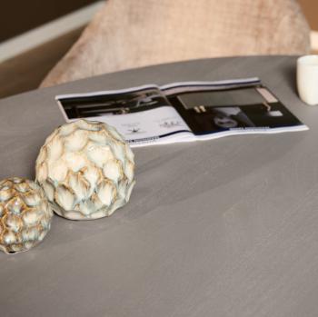 ovale eettafel mangohout taupegrijs 240 cm