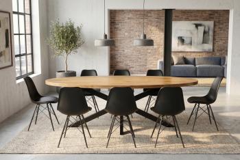 Matrixpoot van ovale tafel mangohout 240 cm