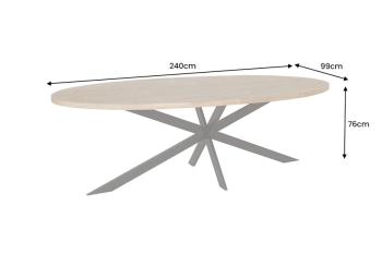Ovale tafel mangohout 240 cm