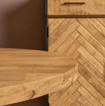 Ovale eettafel mango 300 cm detailvan blad