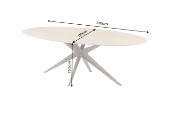 ovale eettafel travertin keramiek 220 cm