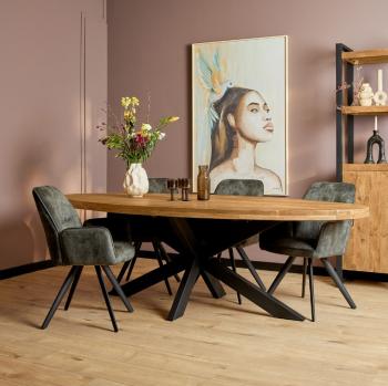 Ovale eettafel mango 240 cm