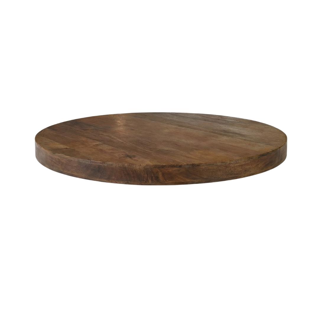  Eetkamertafel Tafelblad Straight Edge - Nature Smooth - Mangohout - 130 cm - Rond Straight afbeelding 1