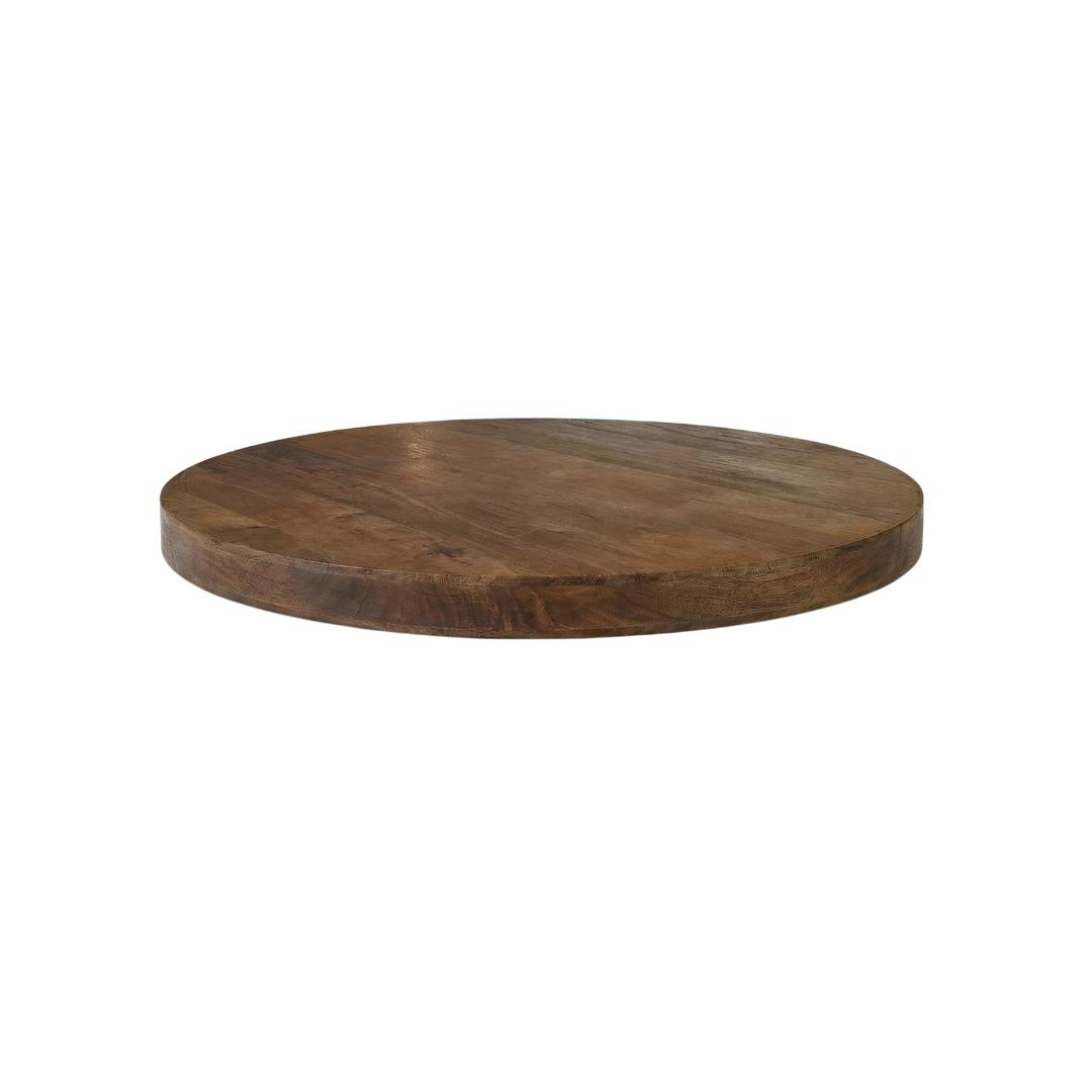  Eetkamertafel Tafelblad Straight Edge - Nature Smooth - Mangohout - 120 cm - Rond Straight afbeelding 1