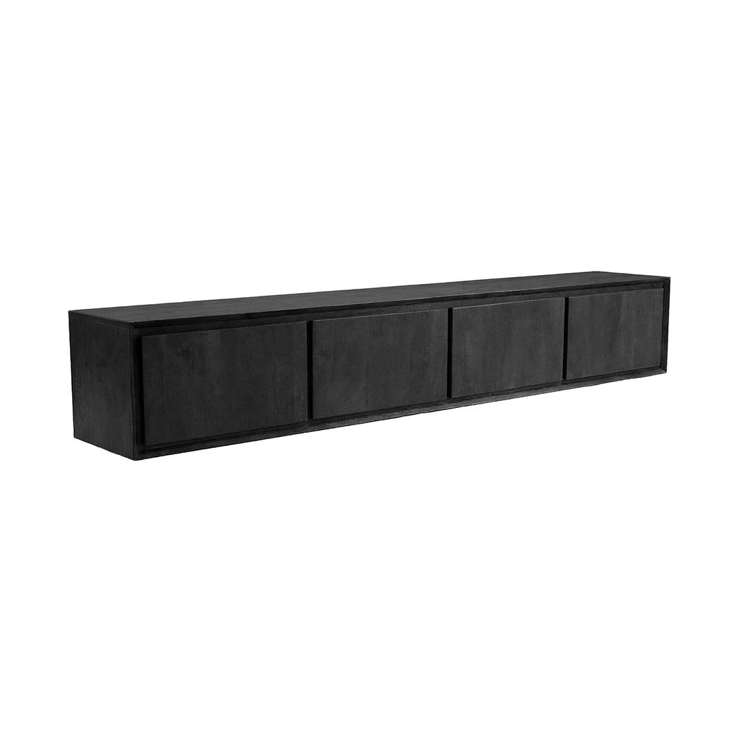  Tv-meubel Nori - Zwart - Mangohout - 220 cm afbeelding 1