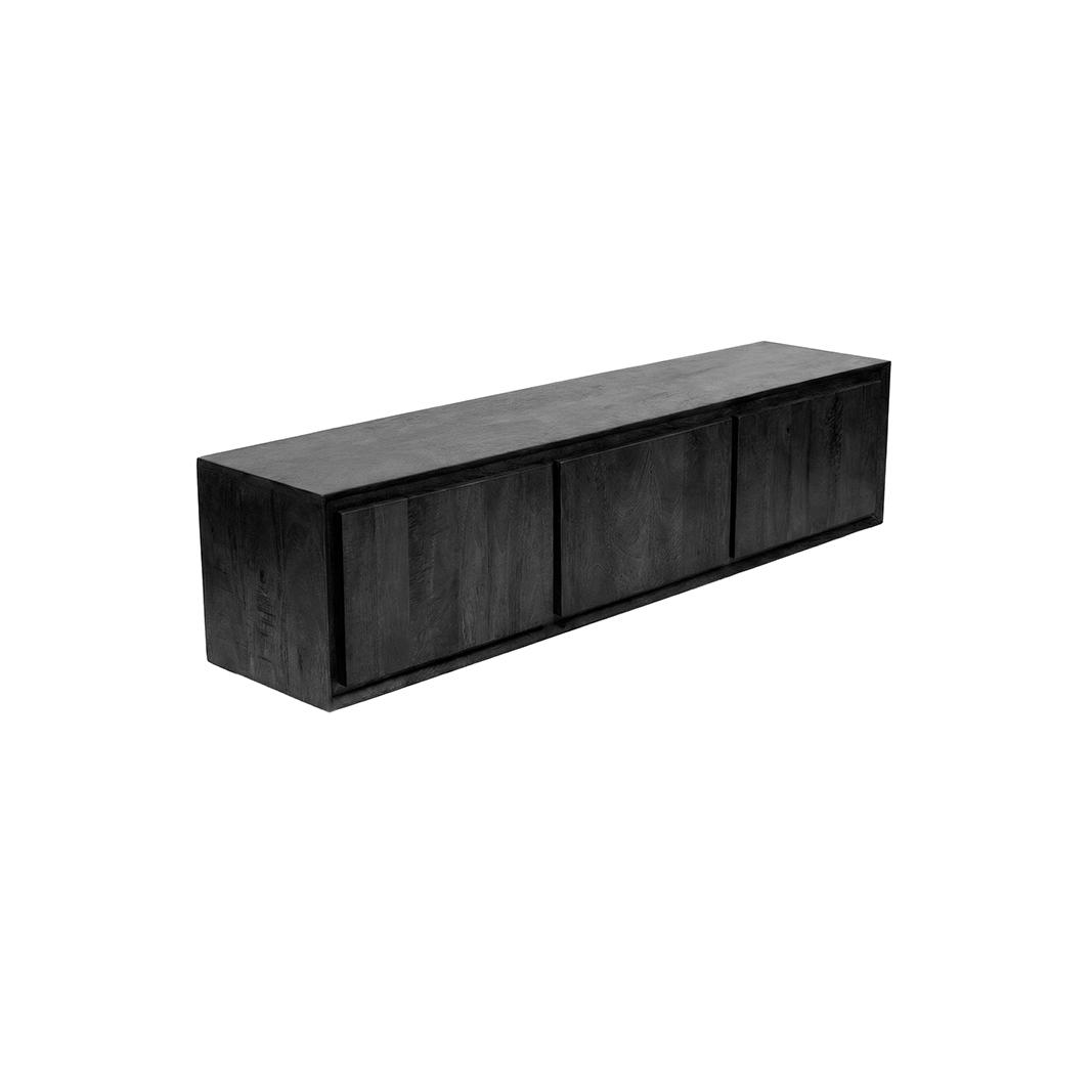  Tv-meubel Nori - Zwart - Mangohout - 160 cm afbeelding 1