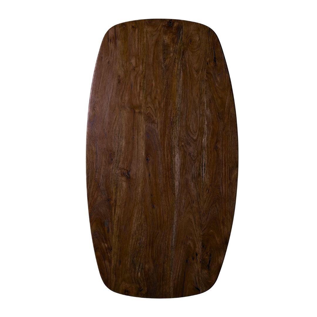  Eetkamertafel Tafelblad Deens Ovaal - Espresso - Mangohout - 220 cm - Deens Ovaal afbeelding 2