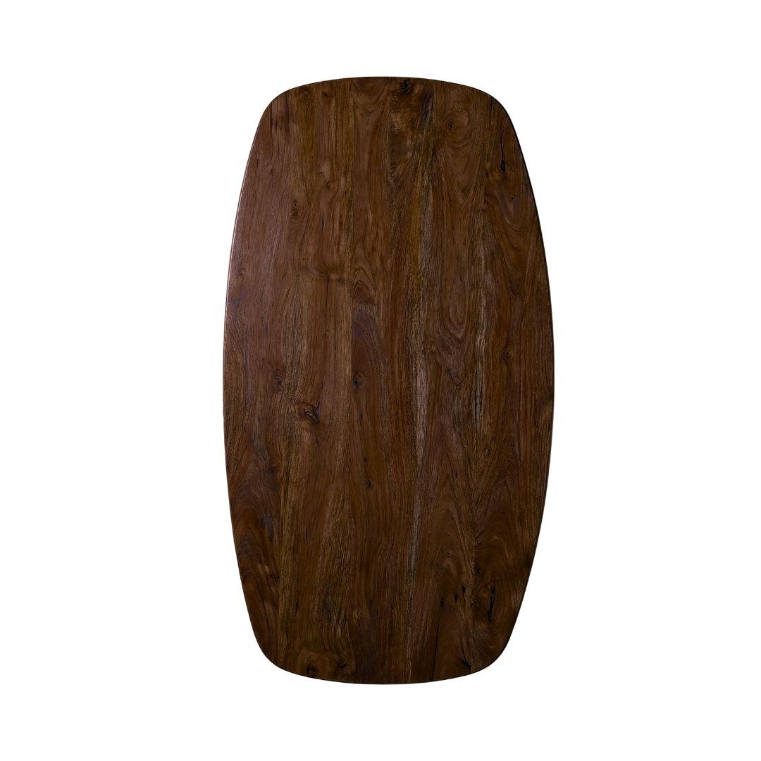  Eetkamertafel Tafelblad Deens Ovaal - Espresso - Mangohout - 180 cm - Deens Ovaal afbeelding 2