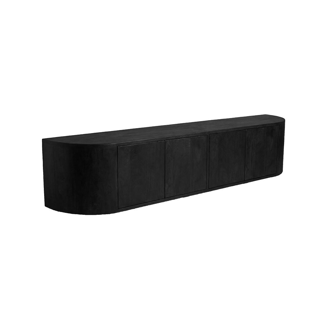  Tv-meubel Saya - Zwart - Mangohout - 190 cm afbeelding 1