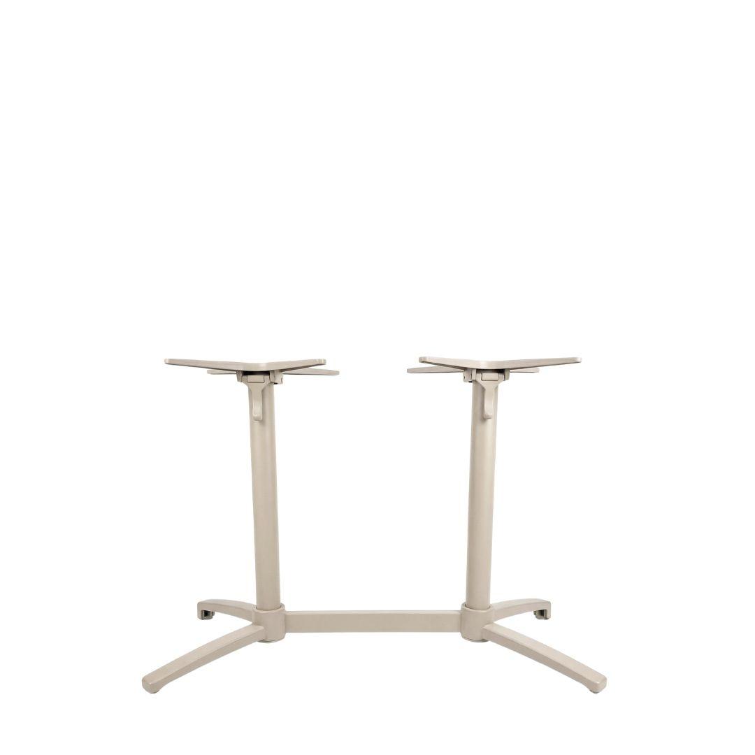  Eetkamertafel Tafelpoot Vouwbaar - Taupe - Metaal - 72 cm - Dubbel afbeelding 1