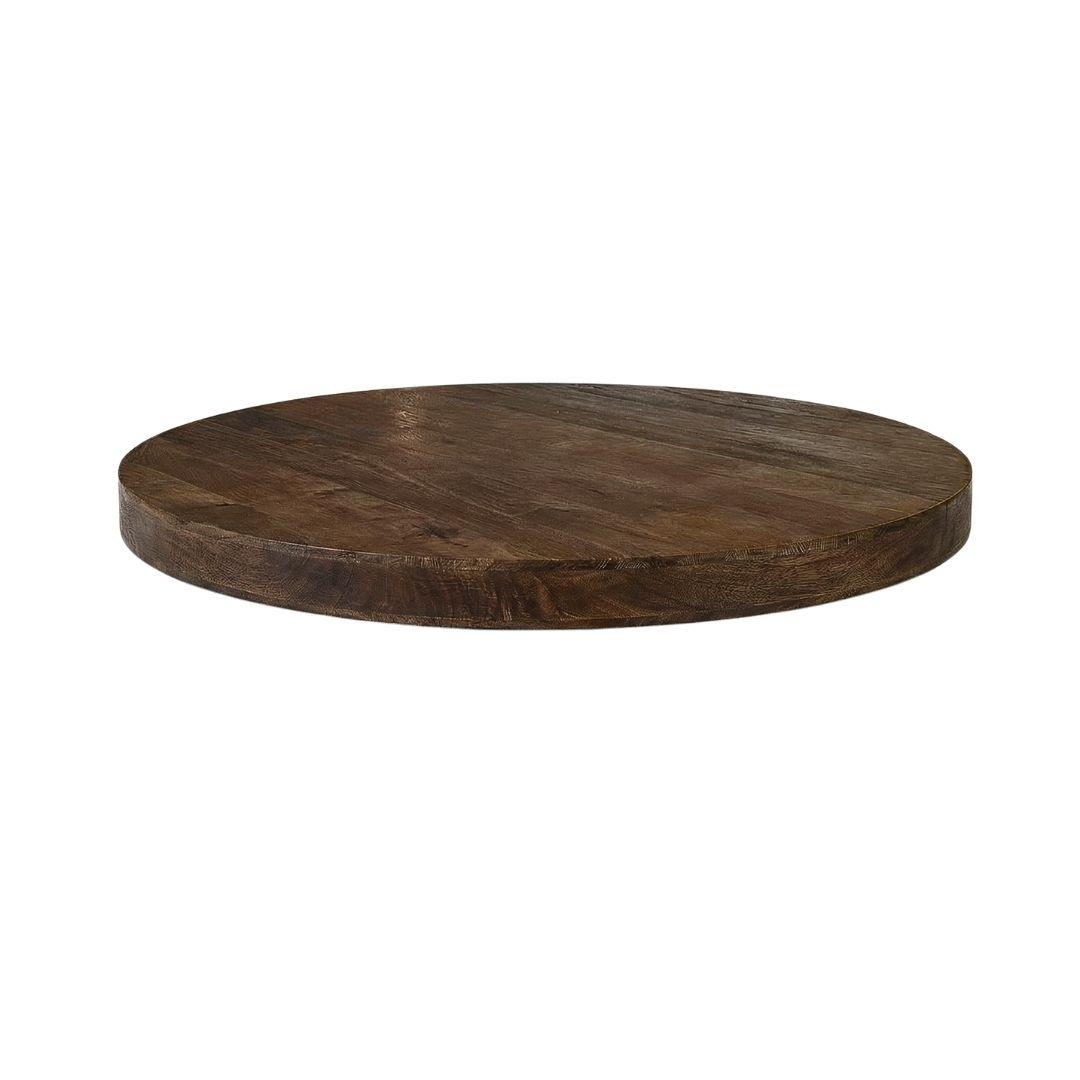 Eetkamertafel Tafelblad Rond - Espresso - Mangohout - 140 cm - Rond afbeelding 1