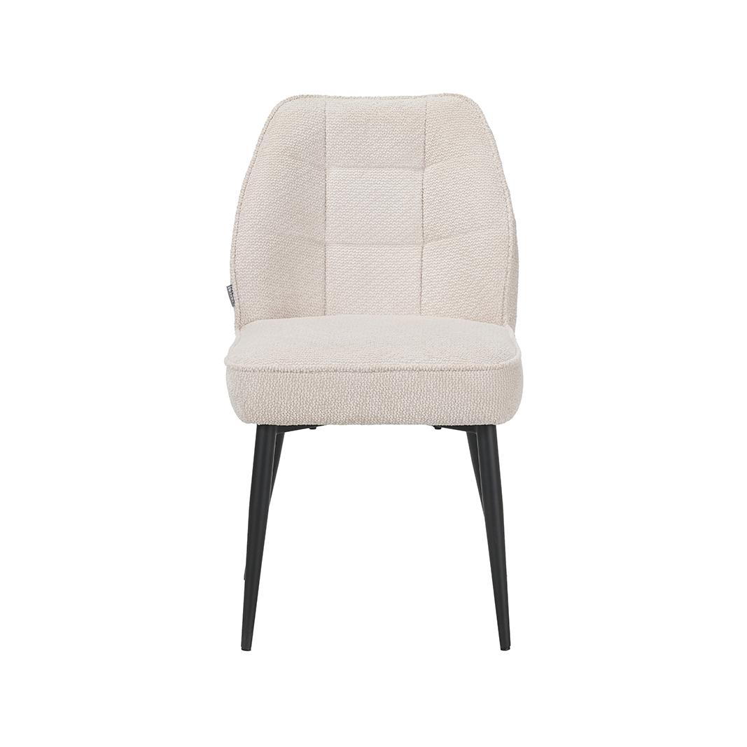  Eetkamerstoel Liam - Naturel - Egon - Zwart Metalen Frame afbeelding 2