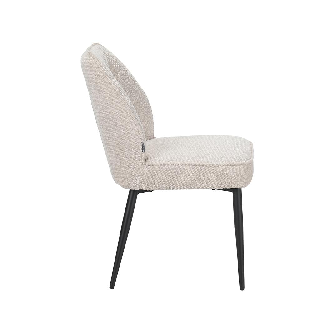  Eetkamerstoel Liam - Naturel - Egon - Zwart Metalen Frame afbeelding 3