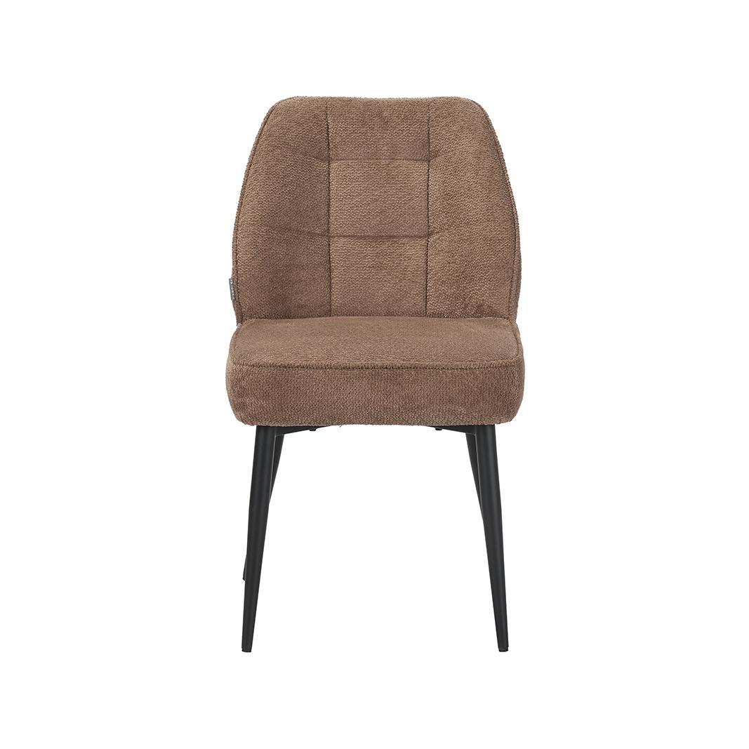  Eetkamerstoel Liam - Taupe - Egon - Zwart Metalen Frame afbeelding 2