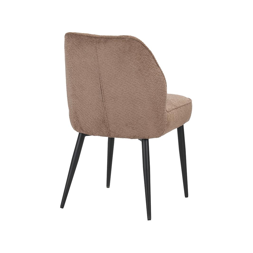  Eetkamerstoel Liam - Taupe - Egon - Zwart Metalen Frame afbeelding 3