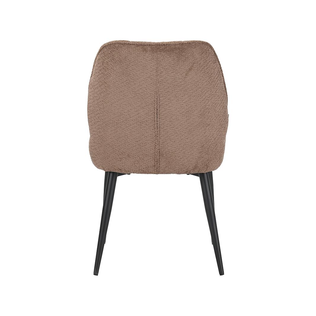  Eetkamerstoel Liam - Taupe - Egon - Zwart Metalen Frame afbeelding 5