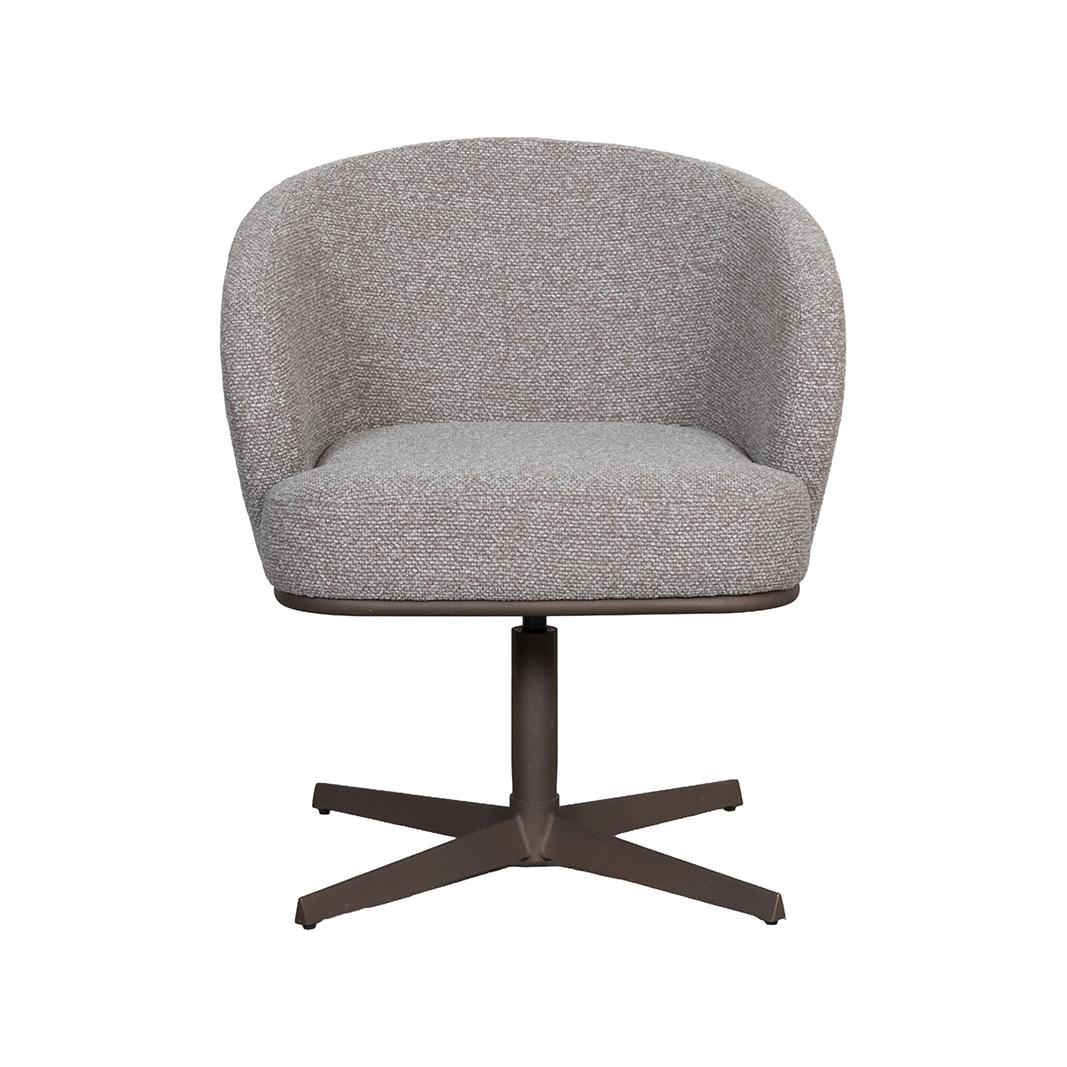  Eetkamerstoel Cannes - Mushroom - Royal Boucle - Brons Metalen Frame afbeelding 2