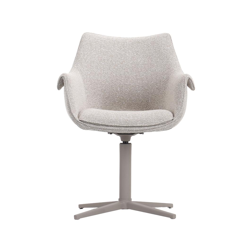  Eetkamerstoel Nozomi - Naturel - Royal Boucle - Taupe Metalen Frame afbeelding 3