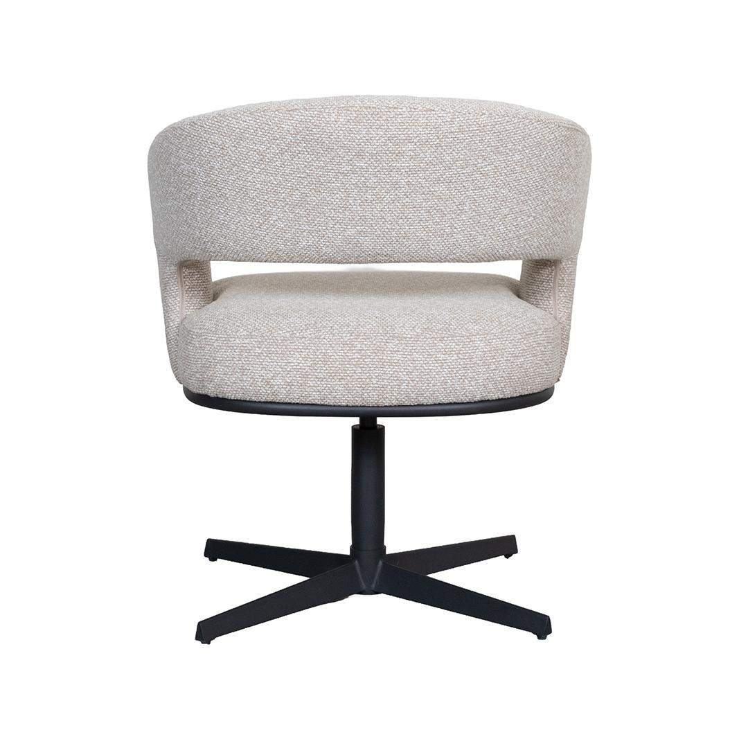  Eetkamerstoel Monaco - Naturel - Royal Boucle - Zwart Metalen Frame afbeelding 4