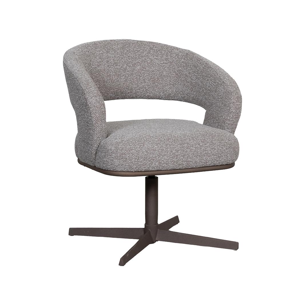  Eetkamerstoel Monaco - Mushroom - Royal Boucle - Brons Metalen Frame afbeelding 1