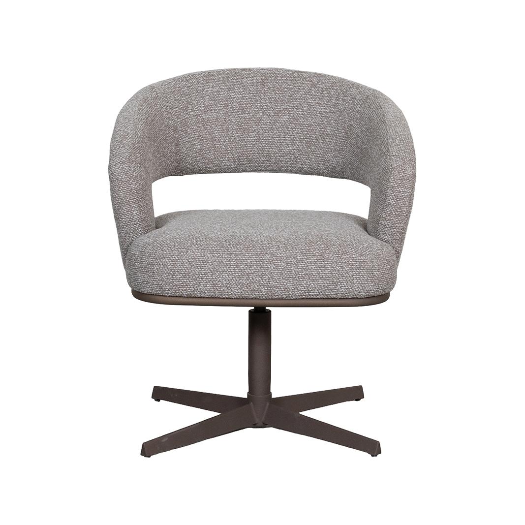  Eetkamerstoel Monaco - Mushroom - Royal Boucle - Brons Metalen Frame afbeelding 2