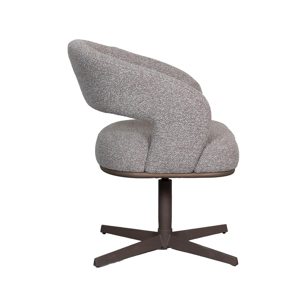  Eetkamerstoel Monaco - Mushroom - Royal Boucle - Brons Metalen Frame afbeelding 3