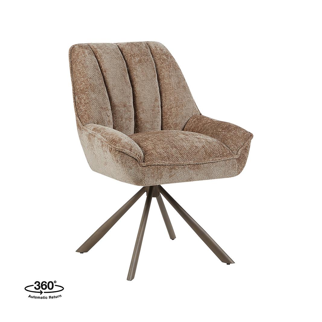  Eetkamerstoel Reims - Taupe - Haga - Brons Metalen Frame afbeelding 1