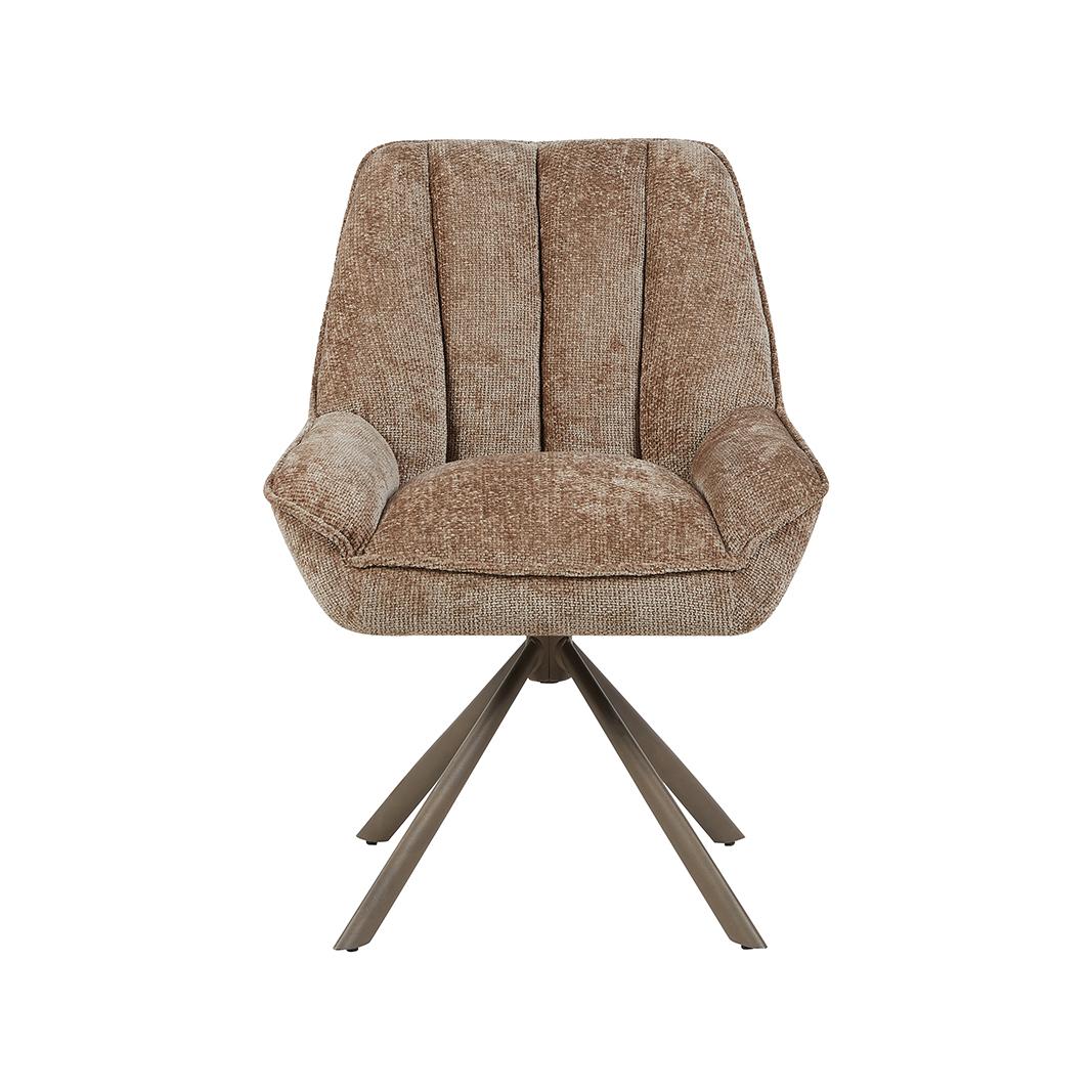  Eetkamerstoel Reims - Taupe - Haga - Brons Metalen Frame afbeelding 3