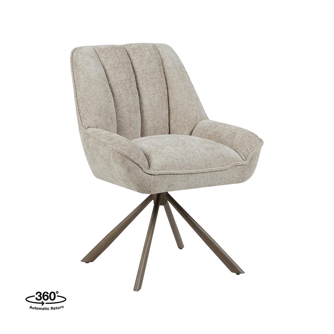  Eetkamerstoel Reims - Naturel - Haga - Brons Metalen Frame afbeelding 1