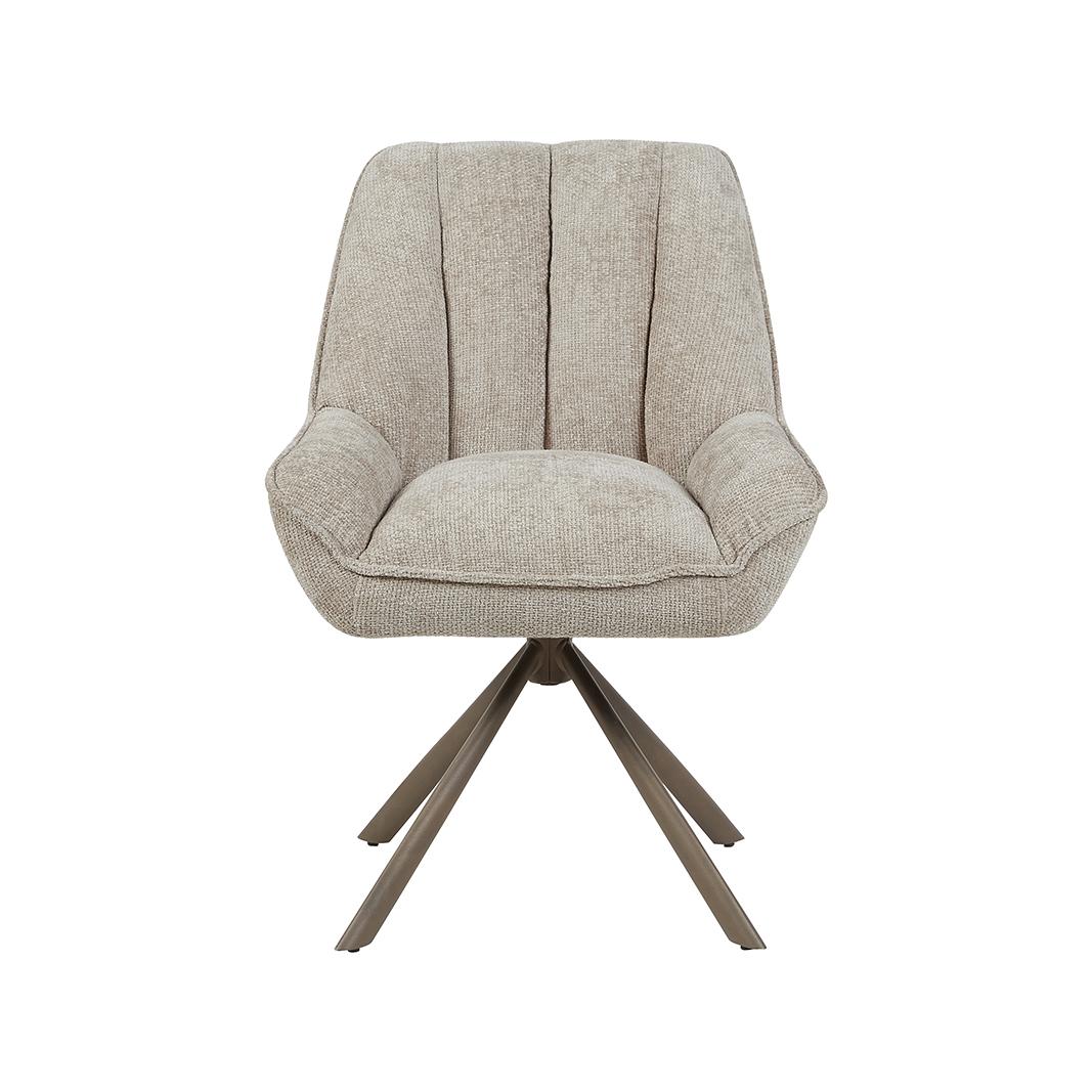  Eetkamerstoel Reims - Naturel - Haga - Brons Metalen Frame afbeelding 3