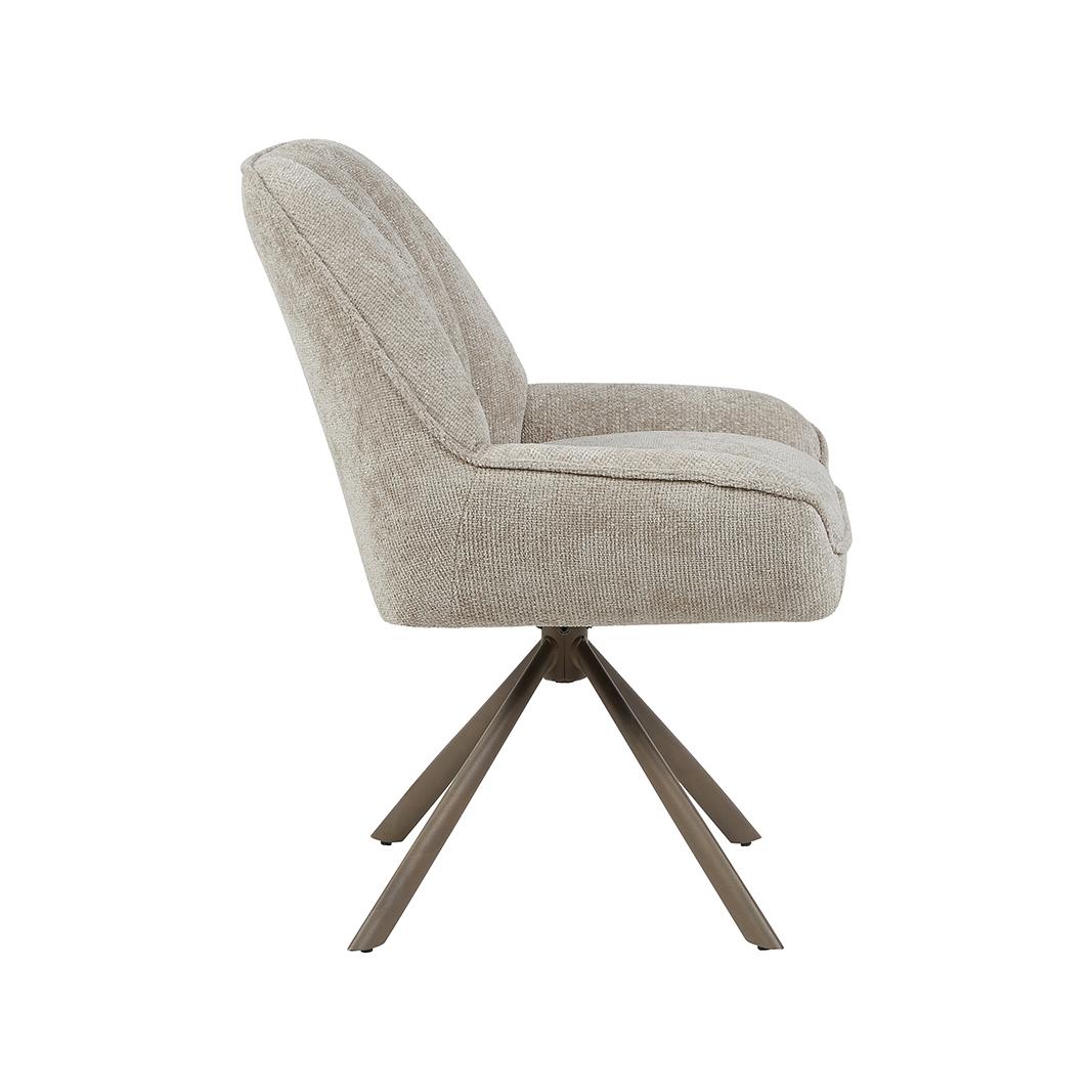  Eetkamerstoel Reims - Naturel - Haga - Brons Metalen Frame afbeelding 5