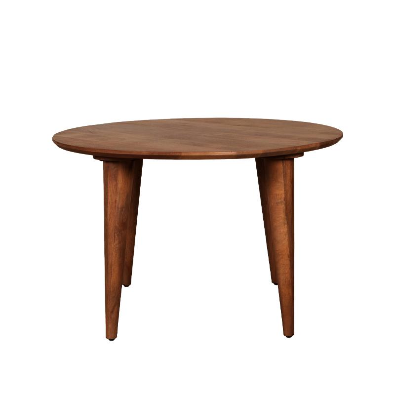  Eetkamertafel Fly - Espresso - Mangohout - 120 cm - Rond afbeelding 1