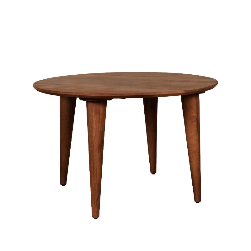  Eetkamertafel Fly - Espresso - Mangohout - 120 cm - Rond afbeelding 2