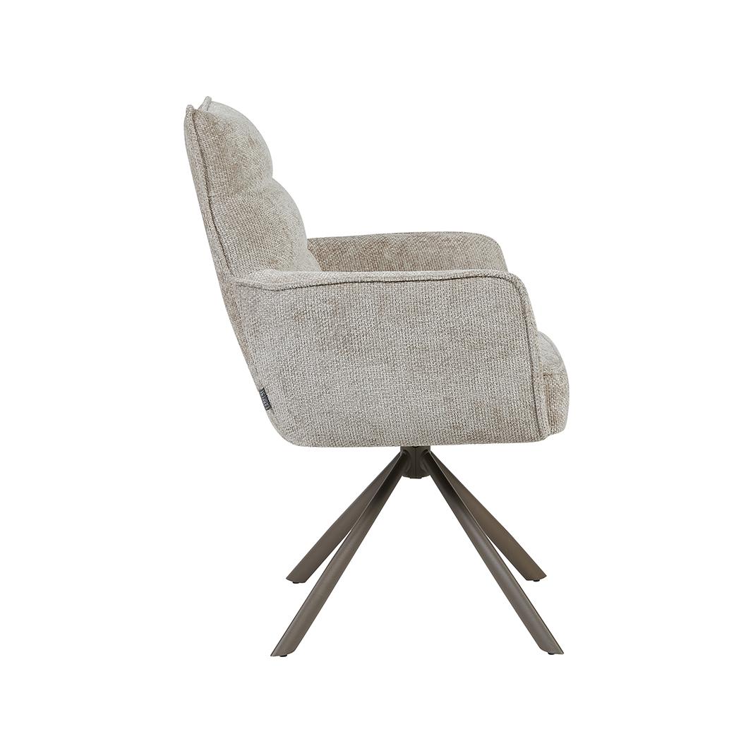  Eetkamerstoel Dubai - Naturel - Haga - Brons Metalen Frame afbeelding 4