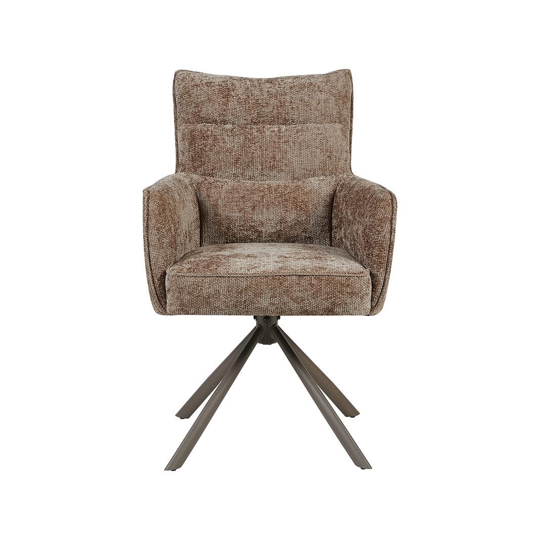  Eetkamerstoel Dubai - Taupe - Haga - Brons Metalen Frame afbeelding 3