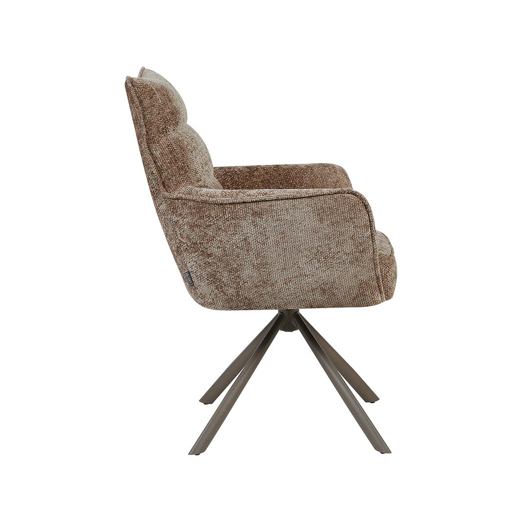  Eetkamerstoel Dubai - Taupe - Haga - Brons Metalen Frame afbeelding 4