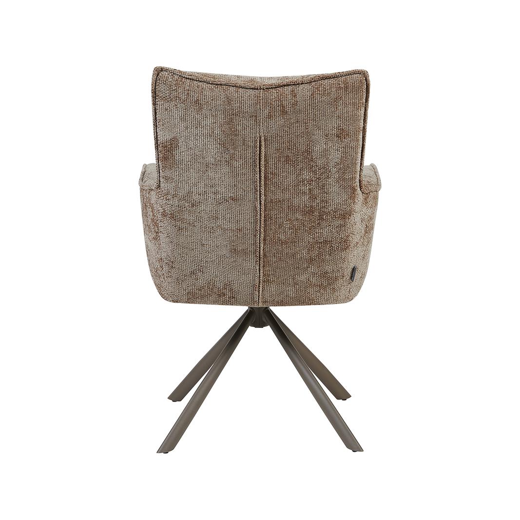  Eetkamerstoel Dubai - Taupe - Haga - Brons Metalen Frame afbeelding 6