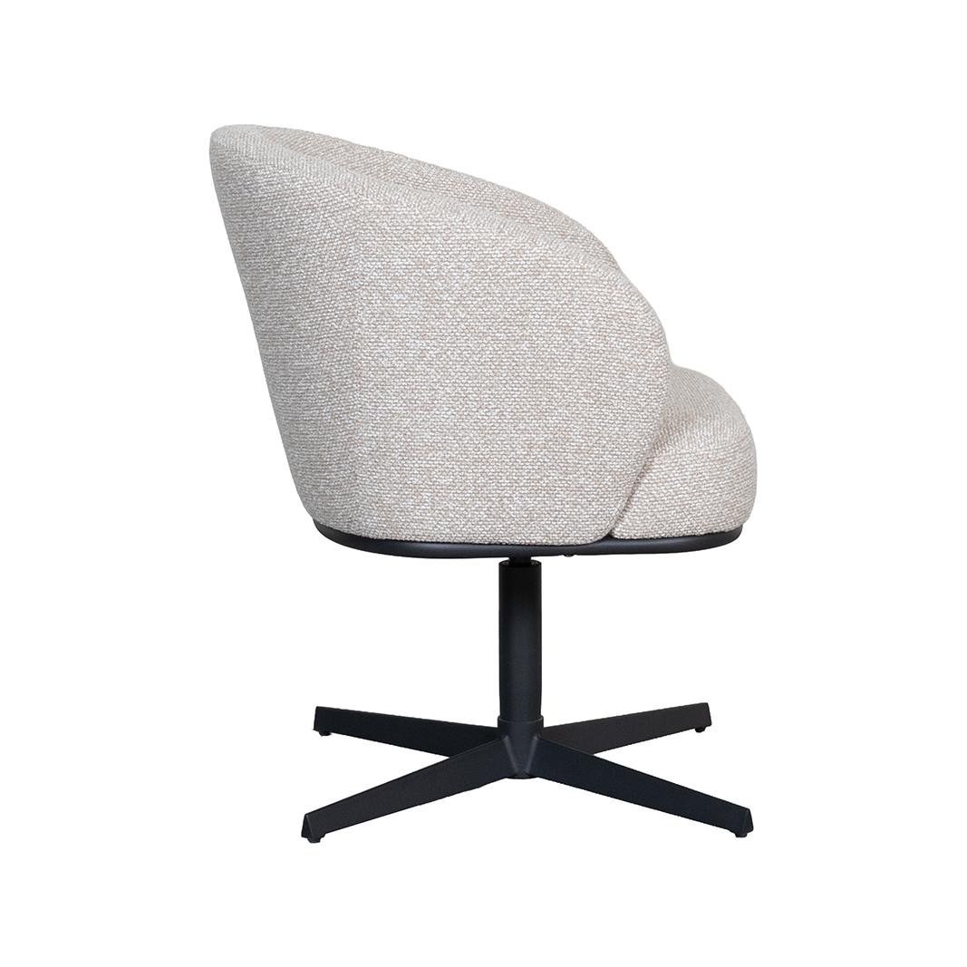  Eetkamerstoel Cannes - Naturel - Royal Boucle - Zwart Metalen Frame afbeelding 4