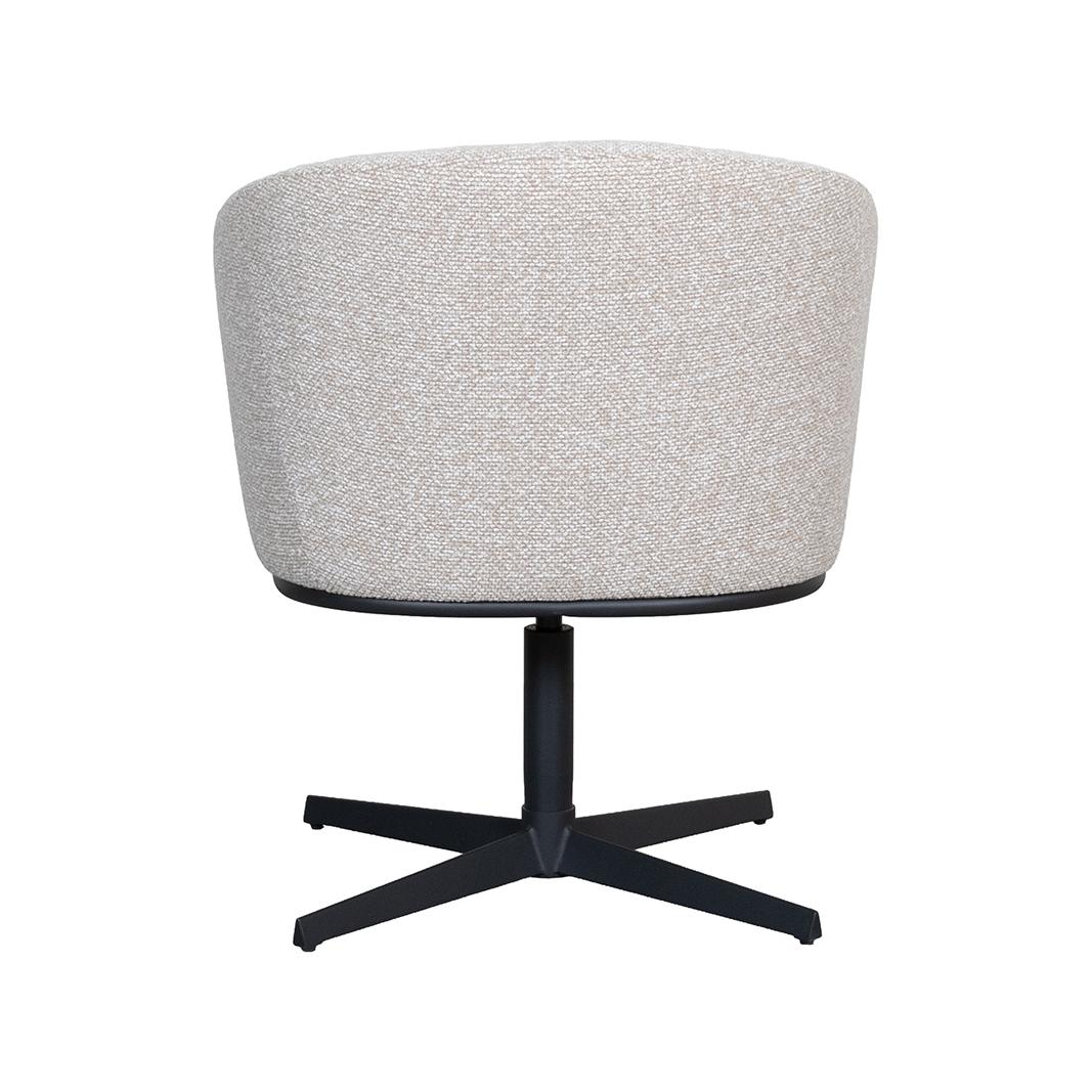  Eetkamerstoel Cannes - Naturel - Royal Boucle - Zwart Metalen Frame afbeelding 5